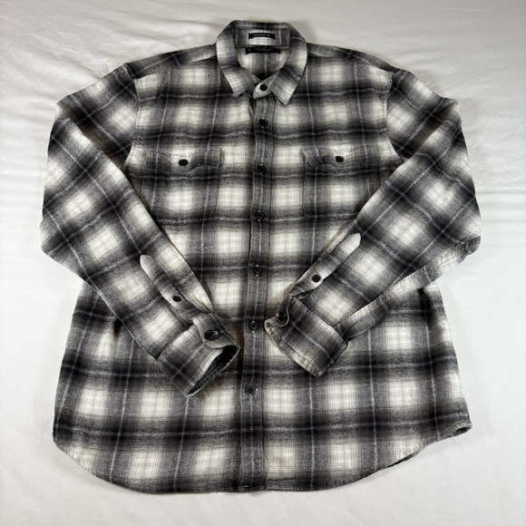 Lucky Brand Other - Lucky Brand Flannel Shirt Classic Fit Men's L Gray Plaid Button Up‎ Workwear